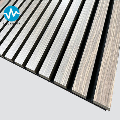 Grey Oak Acoustic Slat Wood Wall Panels With Black Felt Grey Oak Wood