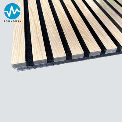 Easy Installed Office Polyester Acoustic Panel Slated Wood Acoustic Panel