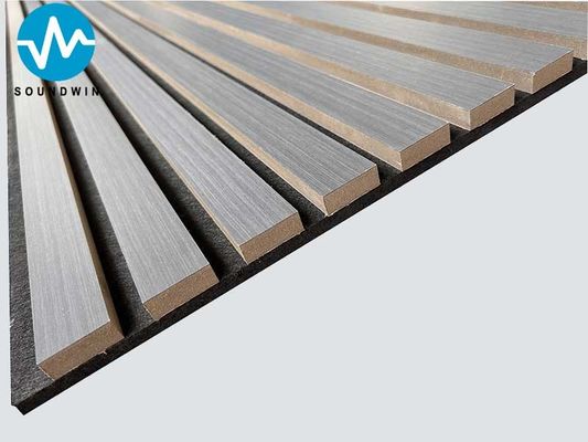 Black Sandalwood Acoustic Slat Wood Wall Panels Black Felt Black Sandalwood Material