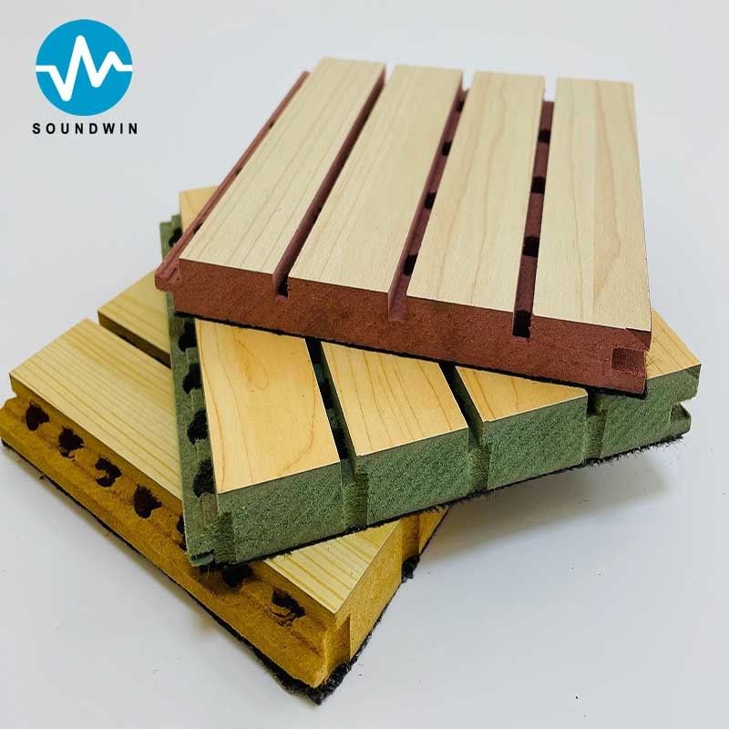 Wooden Ceiling Acoustic Sound Proof Groove Wall Mdf Soundproofing Panels For Banquet Hall